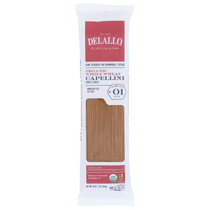DELALLO: Organic Pasta Capellini Whole Wheat No.1, 16 oz - SMART GREENS