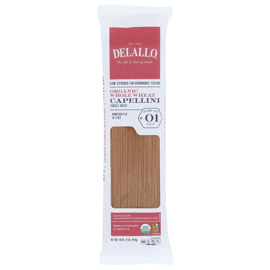 DELALLO: Organic Pasta Capellini Whole Wheat No.1, 16 oz - SMART GREENS