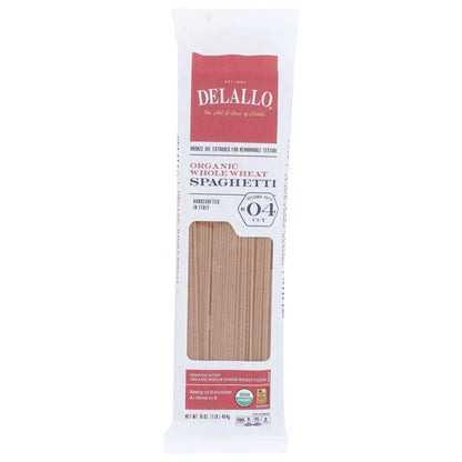 DELALLO: Organic Spaghetti Pasta Whole Wheat No.4, 16 oz - SMART GREENS