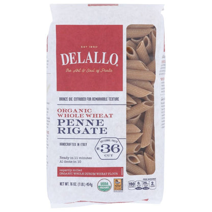 DELALLO: Organic Penne Rigate Pasta No.36, 16 oz - SMART GREENS