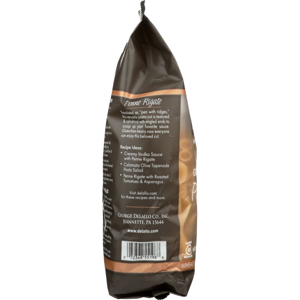 DELALLO: Gluten Free Whole Grain Rice Penne Rigate, Wheat - Free, 12 oz - SMART GREENS