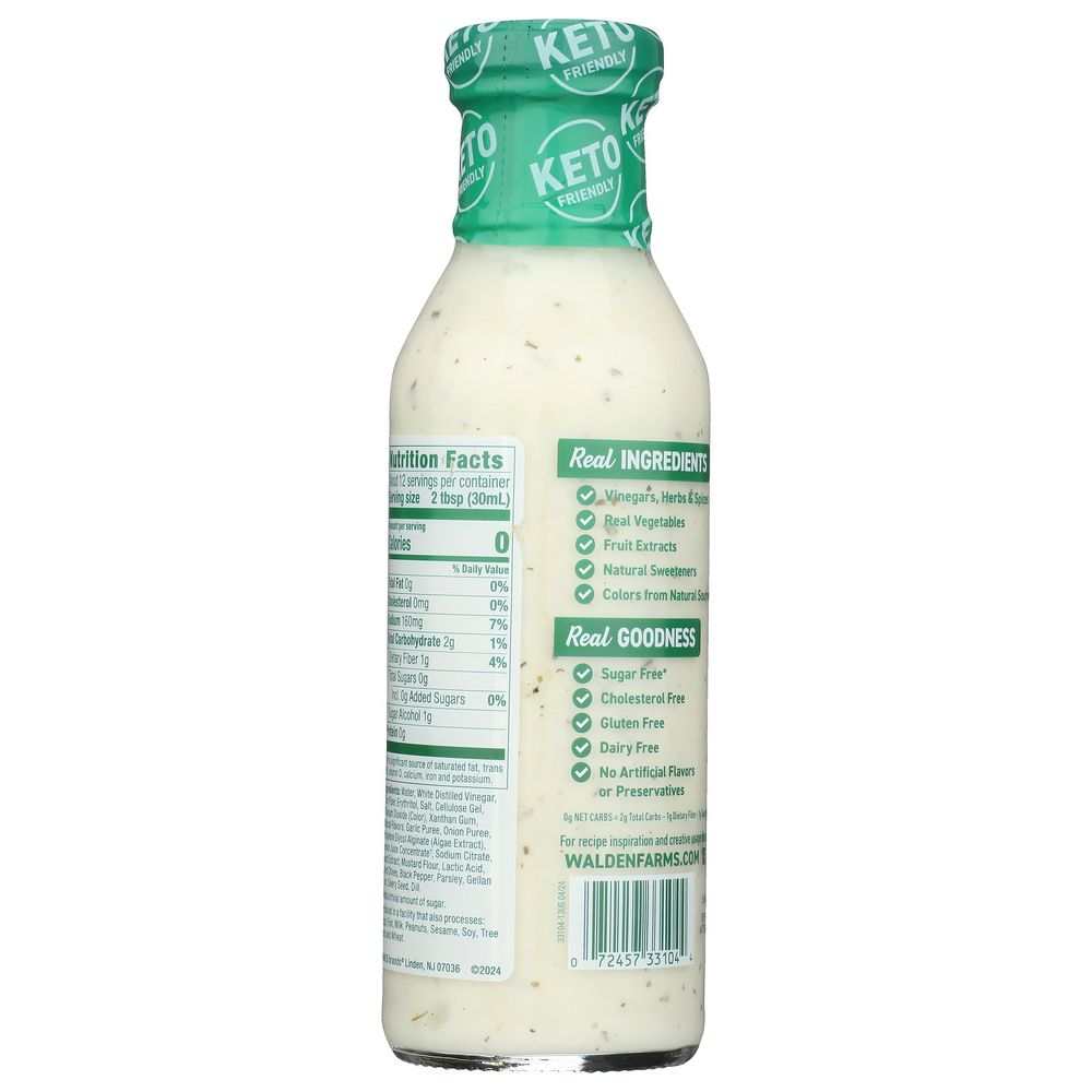 Walden Farms Ranch Salad Dressing Calorie Free 12 oz bottle