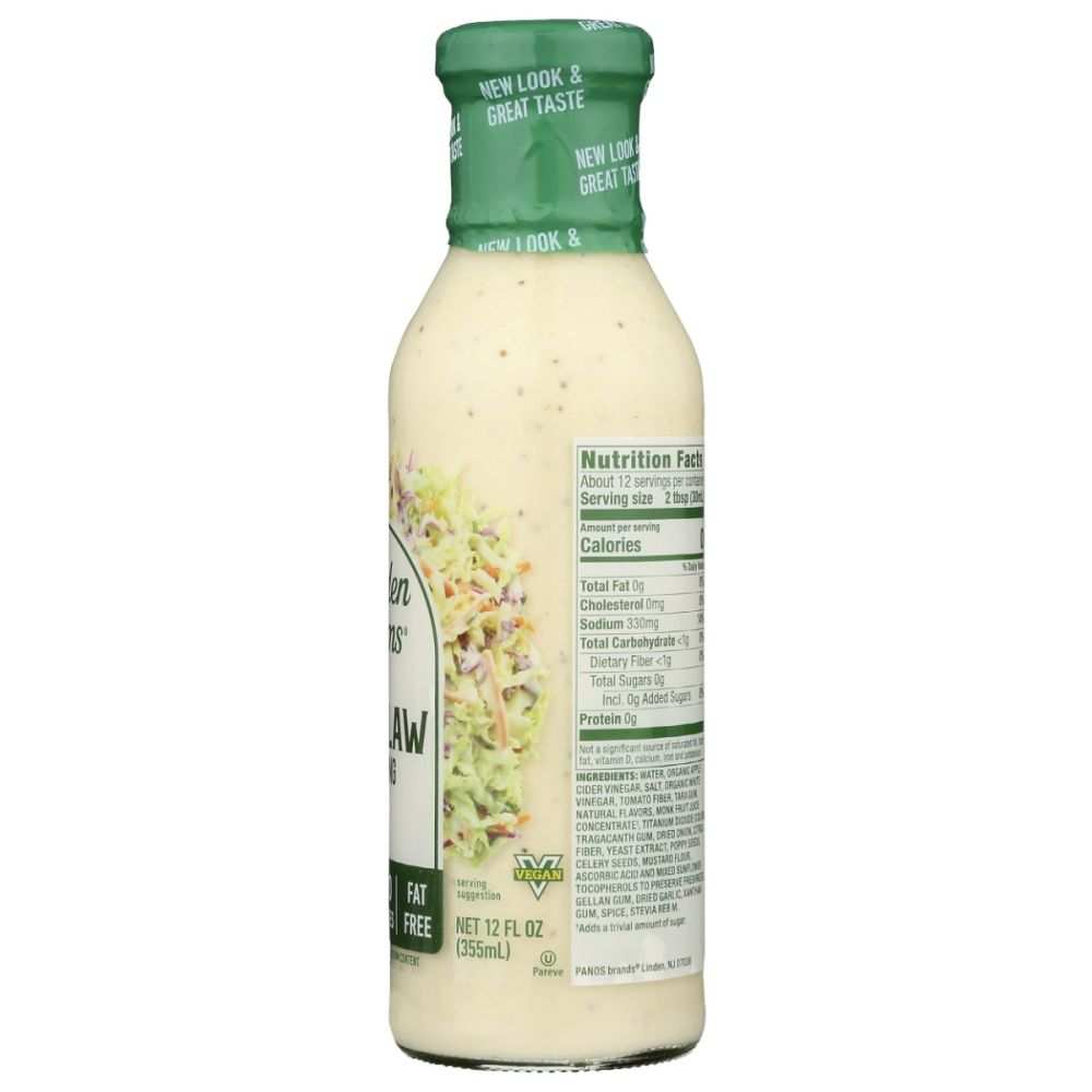 WALDEN FARMS calorie free coleslaw dressing bottle 12 oz organic vinegar herbs and spices