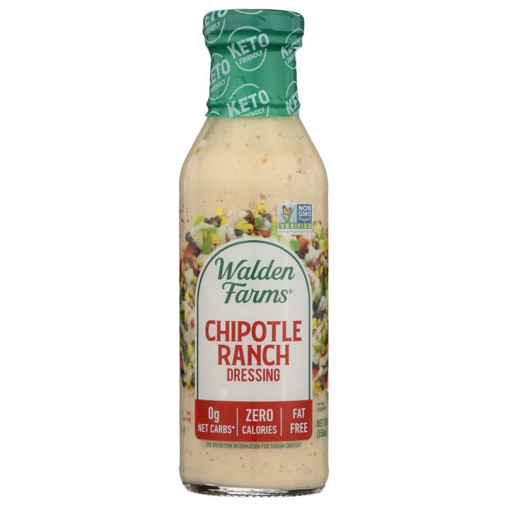 WALDEN FARMS Chipotle Ranch Dressing 12 oz bottle with chipotle and ranch flavors