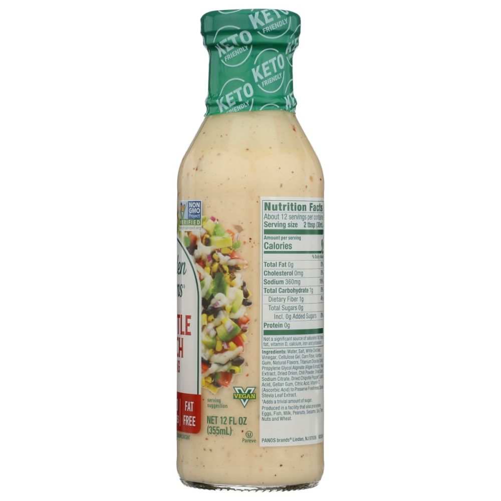 Walden Farms Chipotle Ranch Dressing 12 oz bottle with chipotle pepper flavor