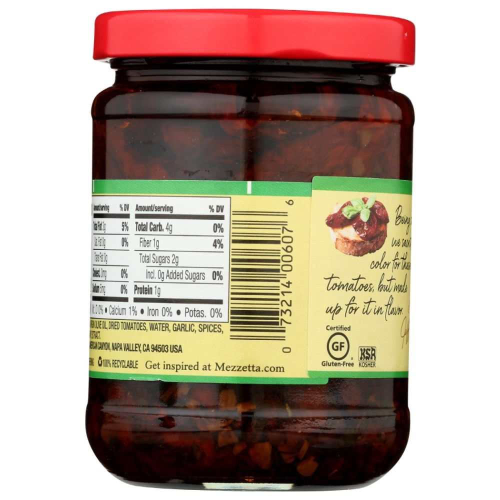 MEZZETTA sun-dried tomatoes in olive oil jar with fresh herbs and rich flavor