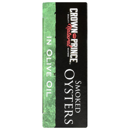 CROWN PRINCE: Naturally Smoked Oysters in Pure Olive Oil, 3 oz - SMART GREENS