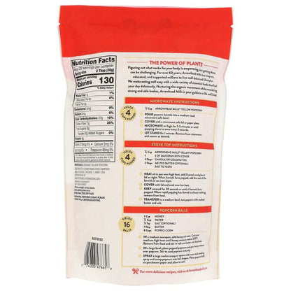 ARROWHEAD MILLS Organic Yellow Popcorn 28 oz bag of organic yellow popcorn kernels