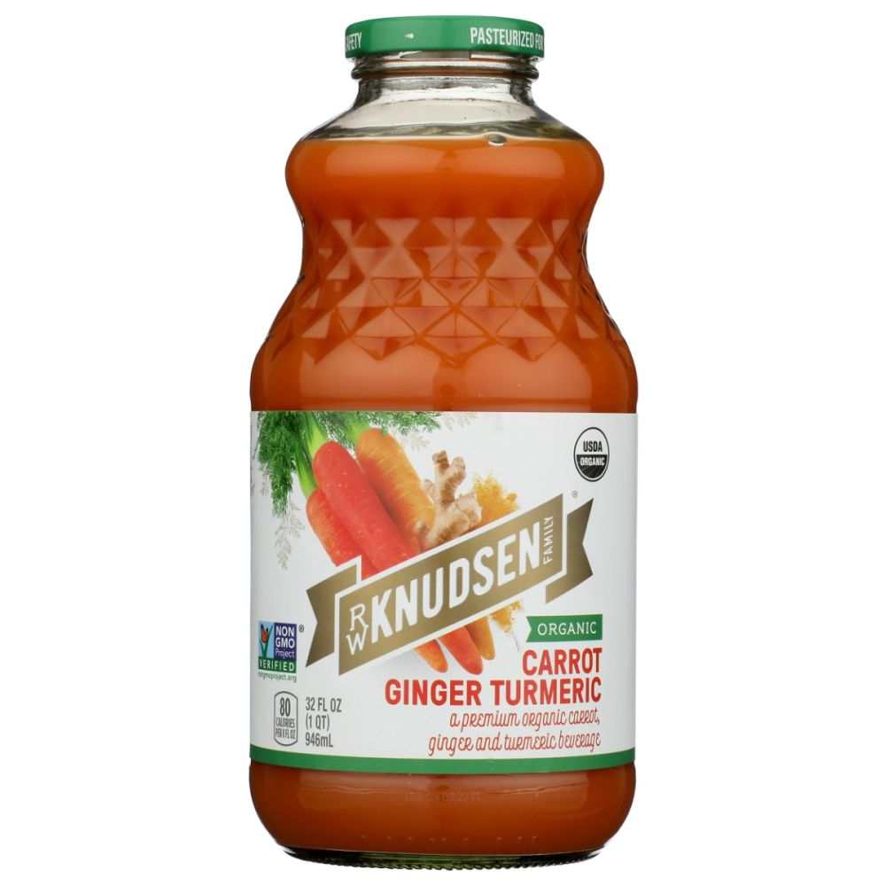 KNUDSEN Organic Turmeric Ginger Carrot Juice 32 oz bottle natural beverage