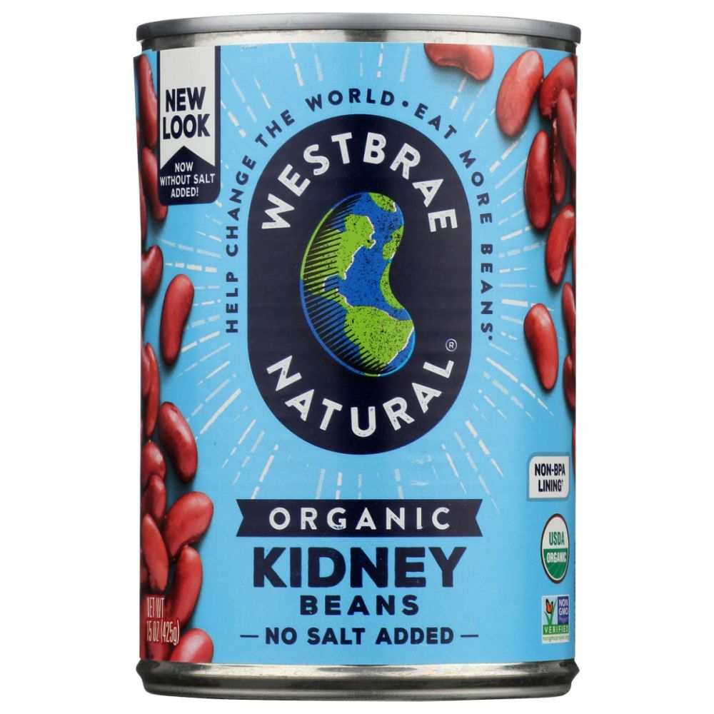 WESTBRAE NATURAL organic vegetarian kidney beans 15 oz can with non-GMO label