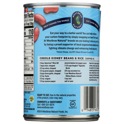 WESTBRAE NATURAL organic vegetarian kidney beans 15 oz package