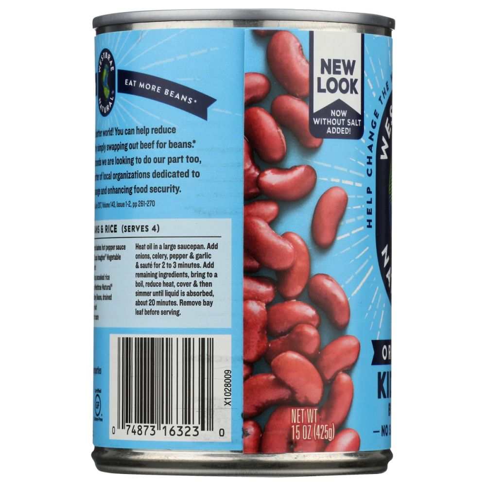 WESTBRAE NATURAL organic vegetarian kidney beans 15 oz package