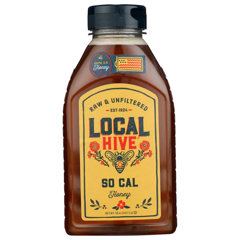 LOCAL HIVE raw and unfiltered So Cal honey 16 oz bottle with orange flavor