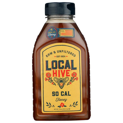 LOCAL HIVE raw and unfiltered So Cal honey 16 oz bottle with orange flavor