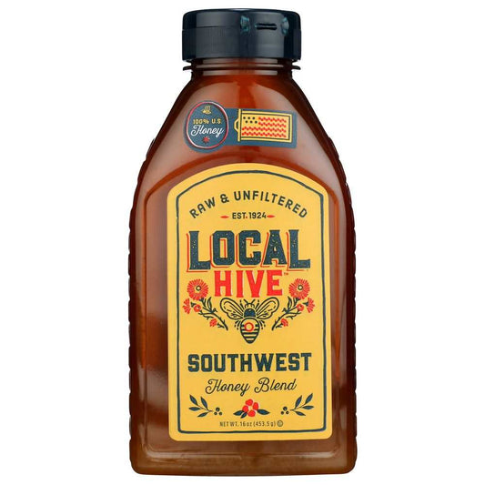 LOCAL HIVE Raw and Unfiltered Southwest Honey 16 oz jar with natural sweet honey from local sources