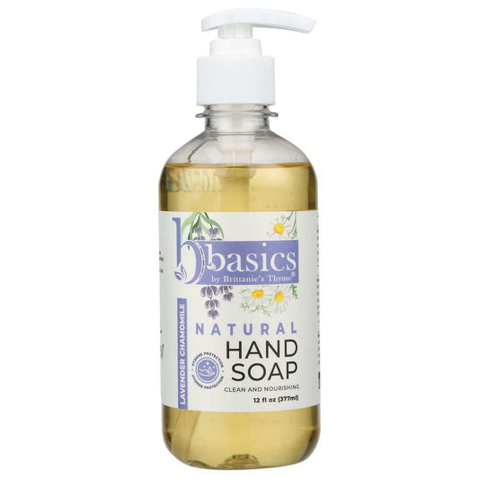 Brittanies Thyme Lavender Chamomile natural hand soap 12oz bottle, gentle formula