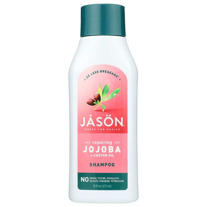JASON Pure Natural Shampoo Long & Strong Jojoba 16 oz bottle natural botanical hair care cleanser