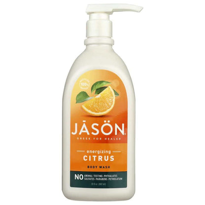 JASON Body Wash Revitalizing Citrus 30oz with lemon extract and orange peel oil for gentle, nourishing, and energizing cleansing