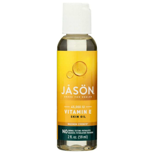 JASON Vitamin E 45,000 IU Maximum Strength Oil bottle for facial treatment with essential oils