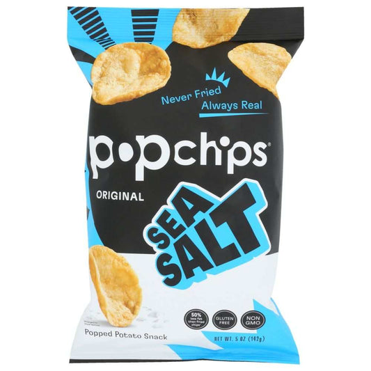 POPCHIPS Chip Sea Salt 5 oz bag with simple ingredients and Mediterranean sea salt