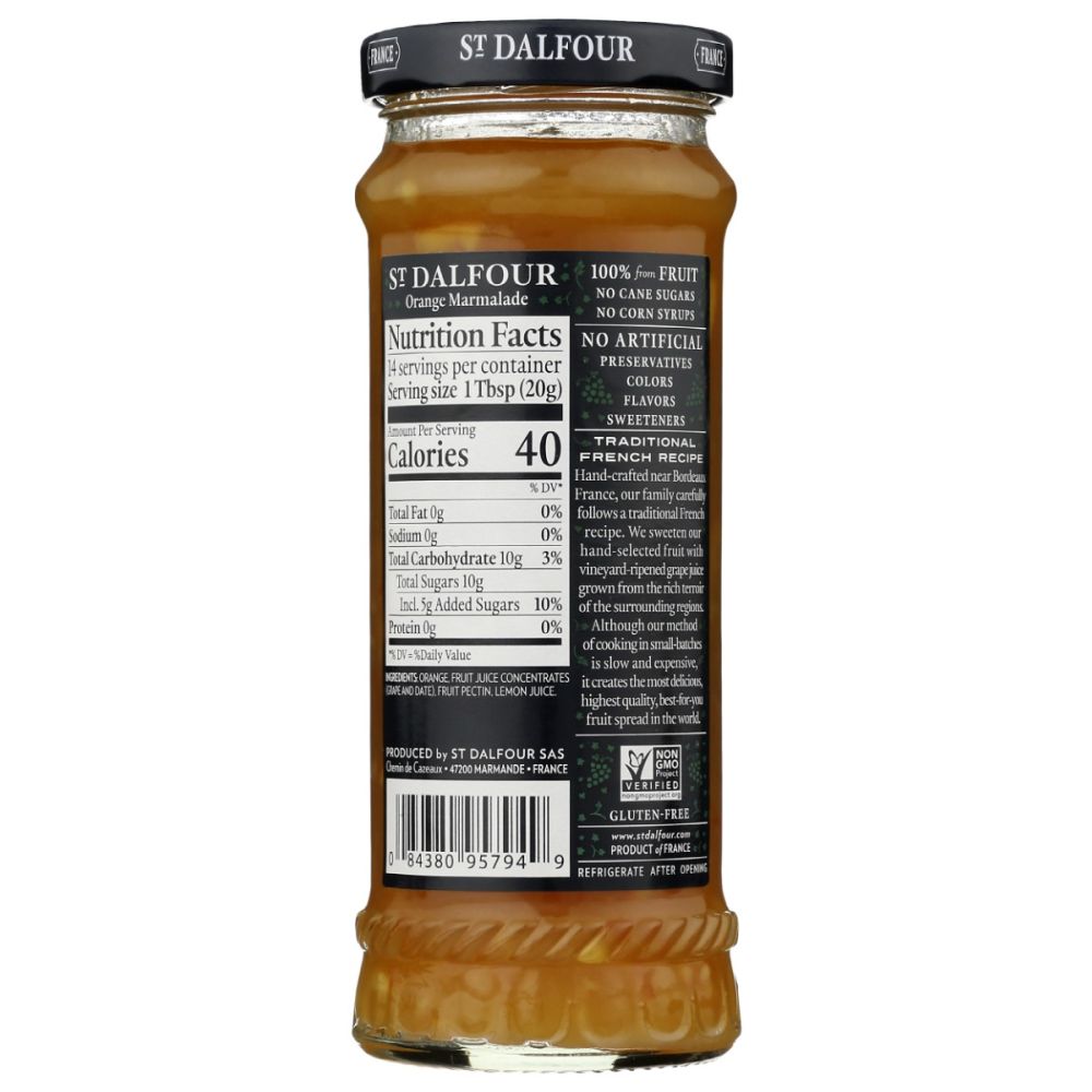 ST DALFOUR: Orange Marmalade, 10 oz - SMART GREENS
