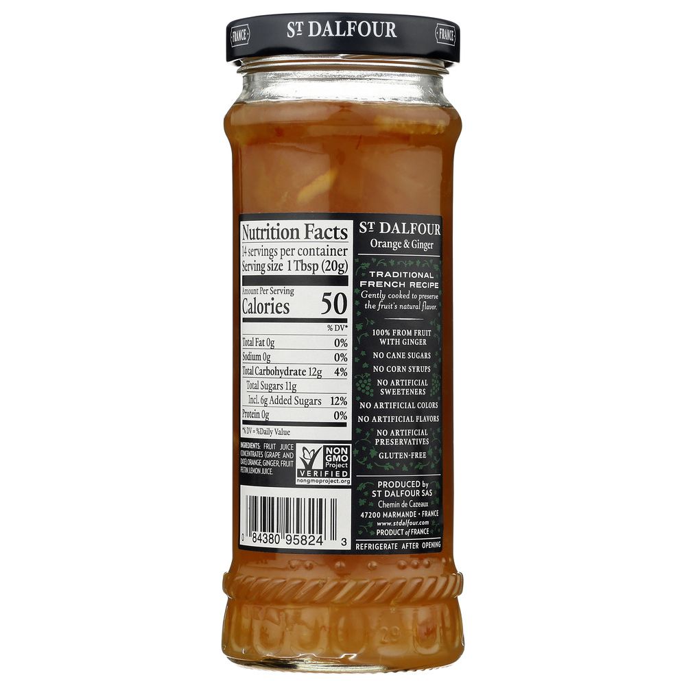 ST DALFOUR: Ginger & Orange Marmalade, 10 oz - SMART GREENS