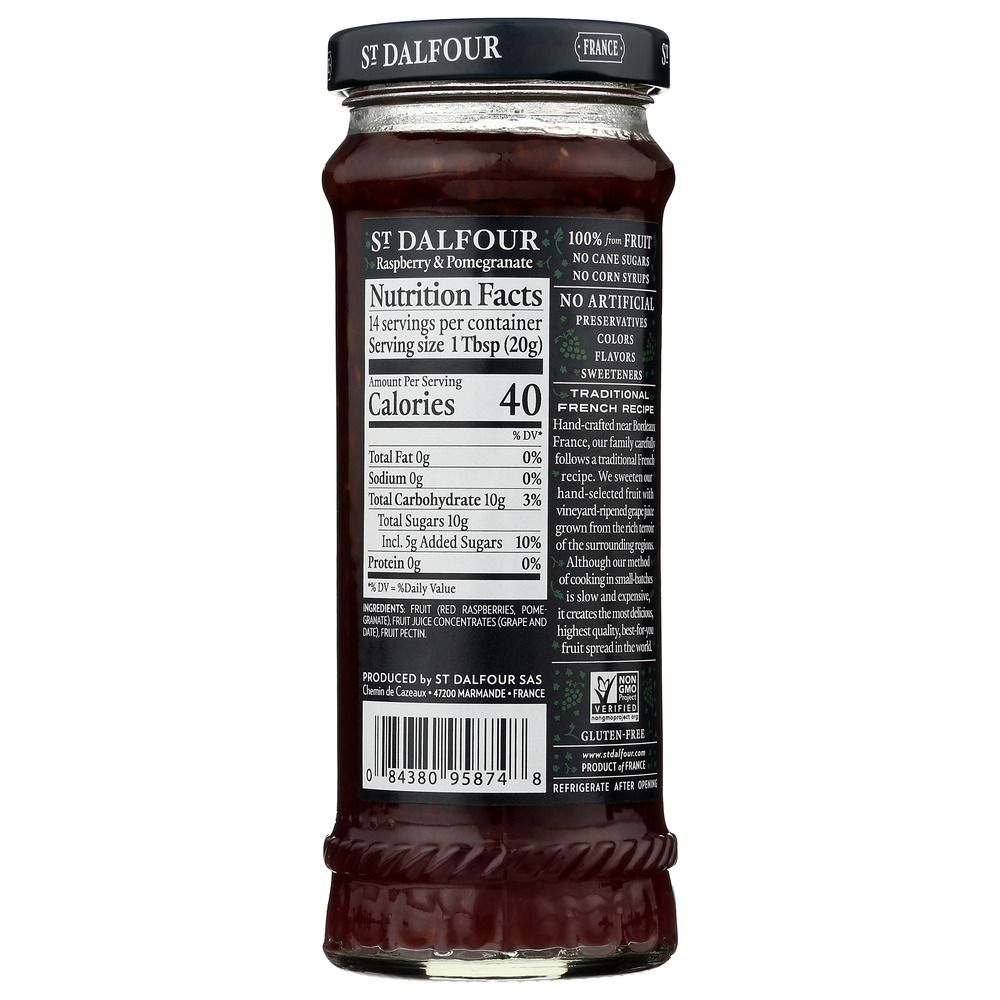 ST DALFOUR: Red Raspberry & Pomegranate, 10 oz - SMART GREENS