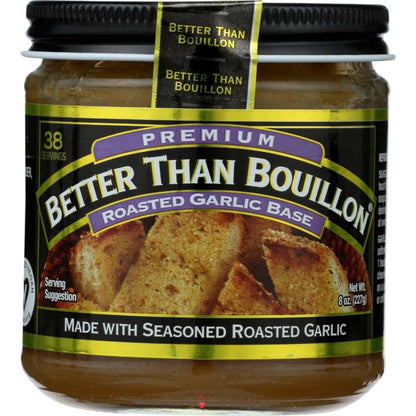 Better Than Bouillon Roasted Garlic Base 8 oz jar with garlic bulbs