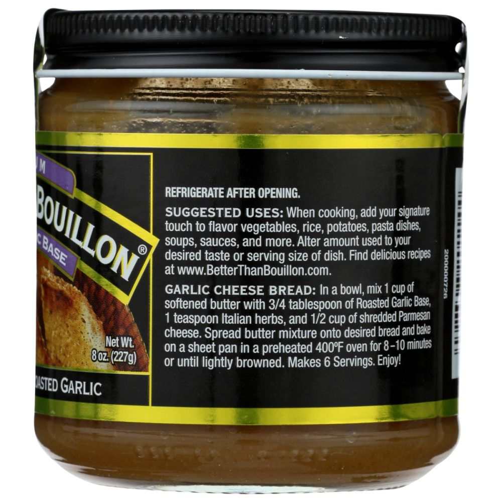 BETTER THAN BOUILLON Roasted Garlic Base 8 oz jar with roasted garlic flavor