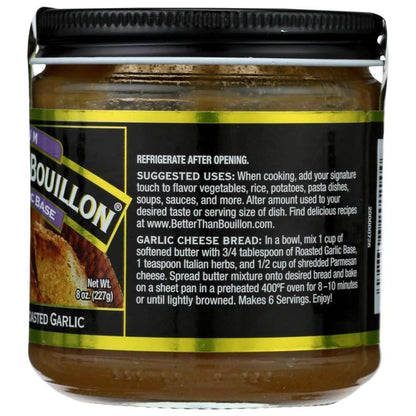 BETTER THAN BOUILLON Roasted Garlic Base 8 oz jar with roasted garlic flavor