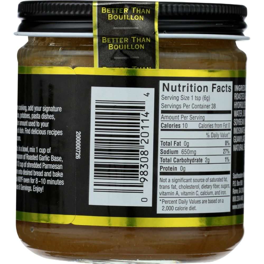 BETTER THAN BOUILLON Roasted Garlic Base 8 oz jar with savory flavor