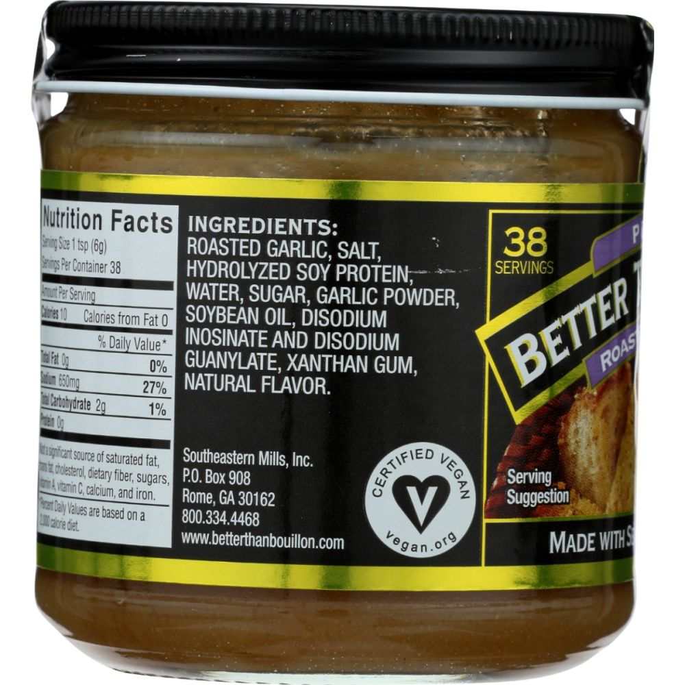 BETTER THAN BOUILLON Roasted Garlic Base 8 oz container with savory garlic flavor