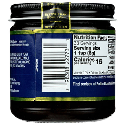 BETTER THAN BOUILLON: All Natural Reduce Sodium Beef Base, 8 Oz - SMART GREENS