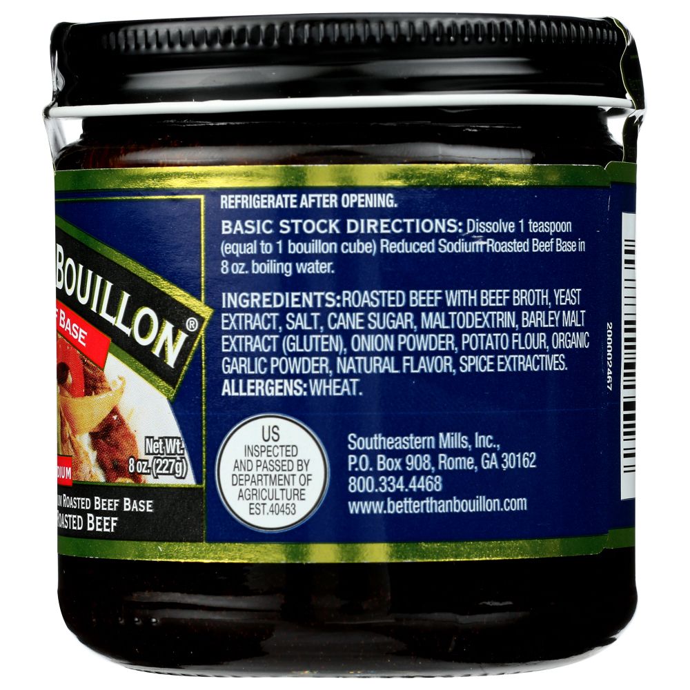 BETTER THAN BOUILLON: All Natural Reduce Sodium Beef Base, 8 Oz - SMART GREENS