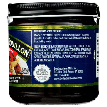 BETTER THAN BOUILLON: All Natural Reduce Sodium Beef Base, 8 Oz - SMART GREENS