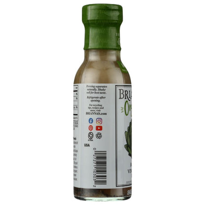 BRIANNAS: Organic Real French Vinaigrette Dressing, 10 oz - SMART GREENS