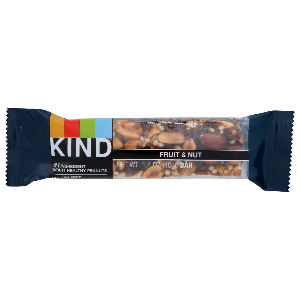 KIND Fruit & Nut Delight crunchy nut bar with almonds, peanuts, and real fruits for healthy snacking