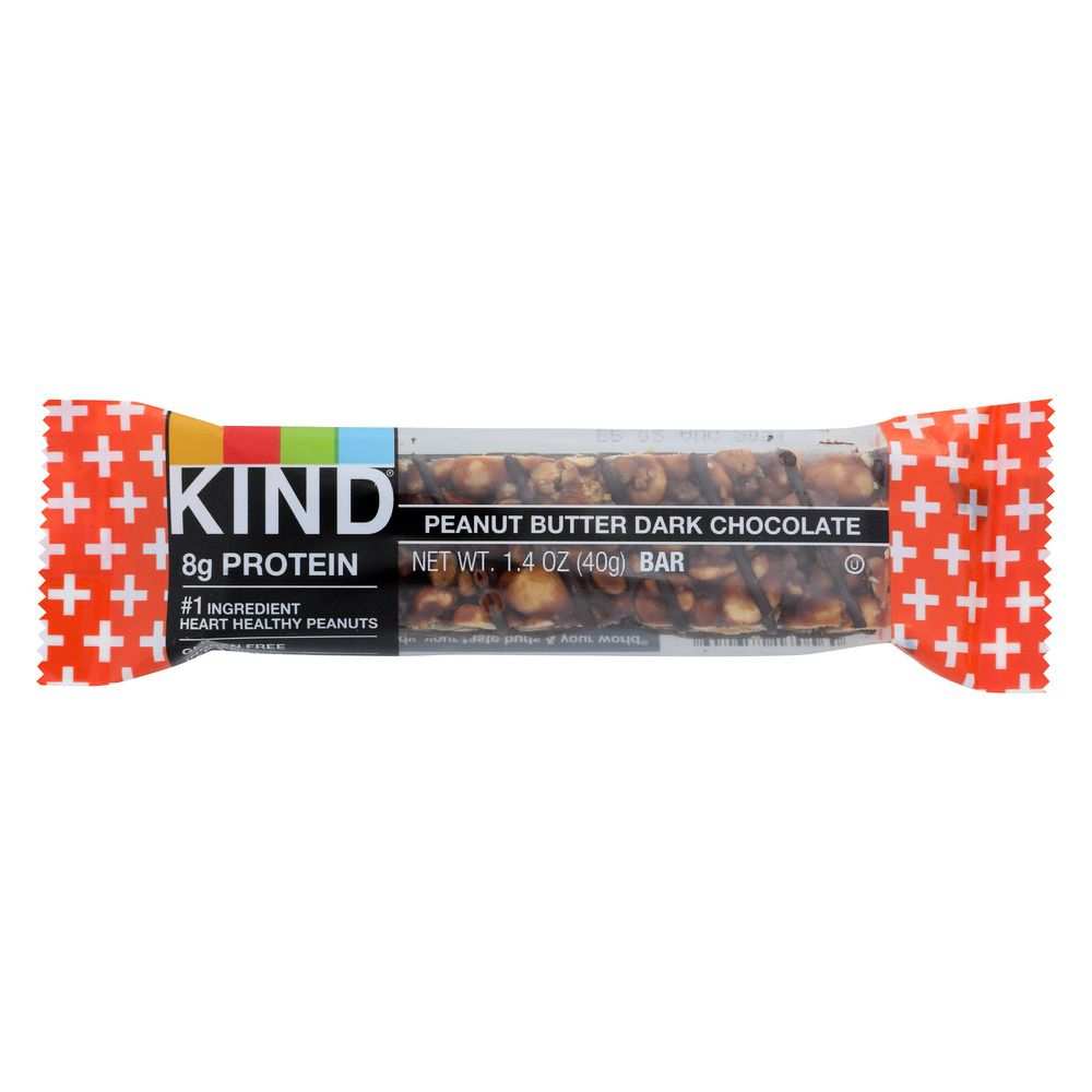 KIND Plus Peanut Butter dark chocolate protein bar healthy snack 1.4 oz packaging