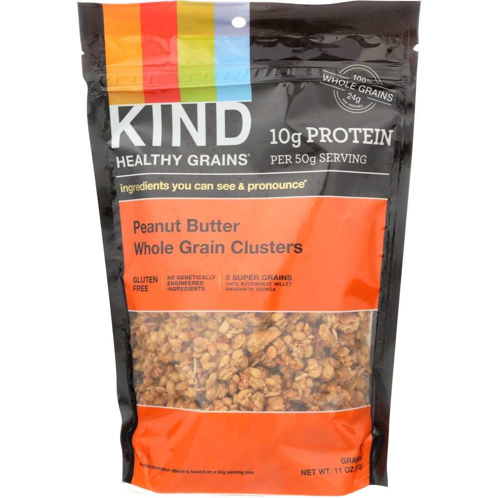 KIND Healthy Grains Peanut Butter Clusters whole grain protein snack pouch