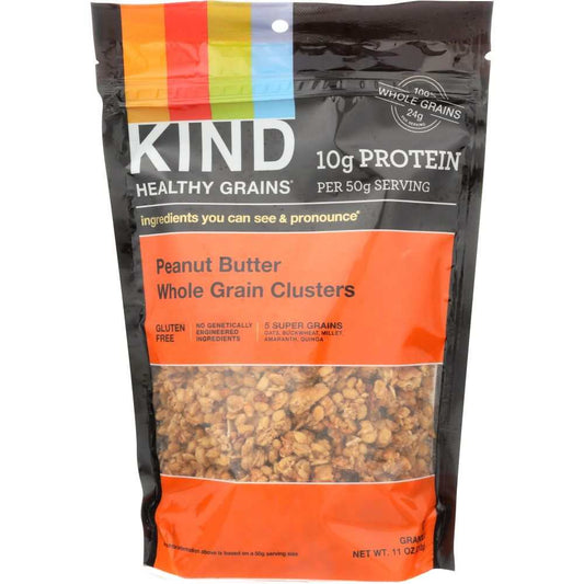 KIND Healthy Grains Peanut Butter Whole Grain Clusters 11oz pouch with protein and whole grains