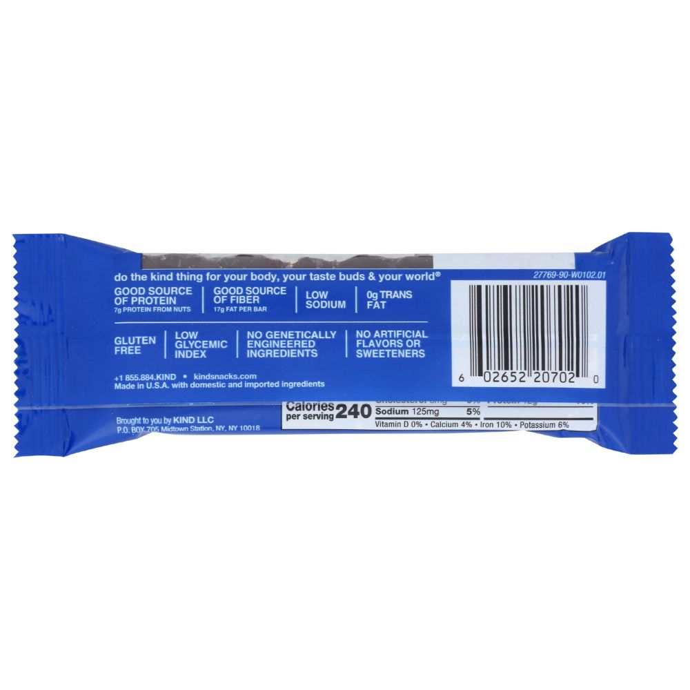 KIND Protein Double Dark Chocolate Nut Bar with rich dark chocolate and whole nuts, 1.76 oz pack