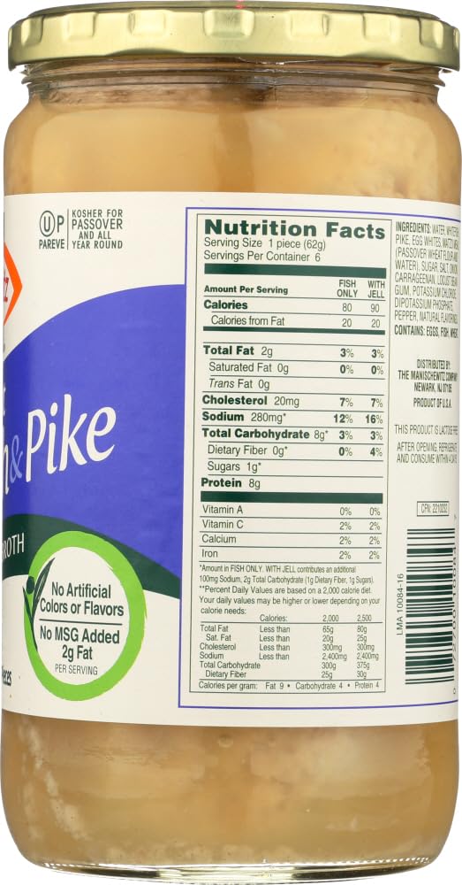 MANISCHEWITZ: Sweet Whitefish & Pike in Jelled Broth, 24 Oz
