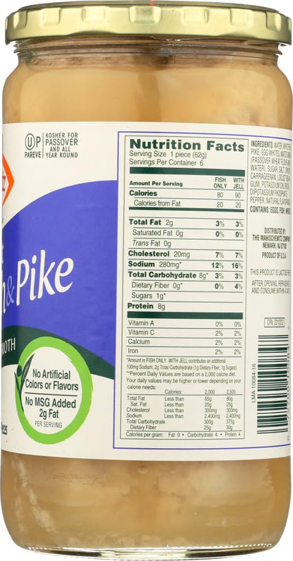 MANISCHEWITZ: Sweet Whitefish & Pike in Jelled Broth, 24 Oz
