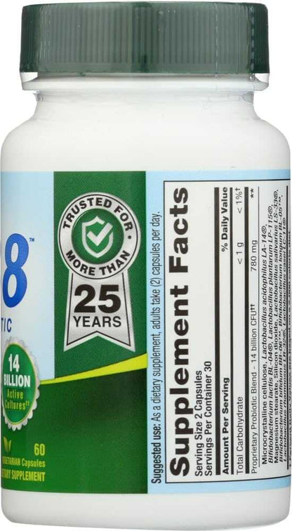 NUTRITION NOW: PB8 Original Formula, 60 Pro-Biotic Capsules| Digestive