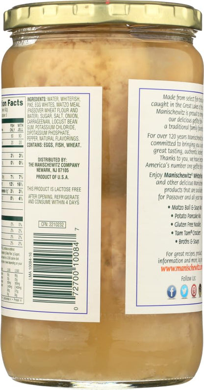 MANISCHEWITZ: Sweet Whitefish & Pike in Jelled Broth, 24 Oz