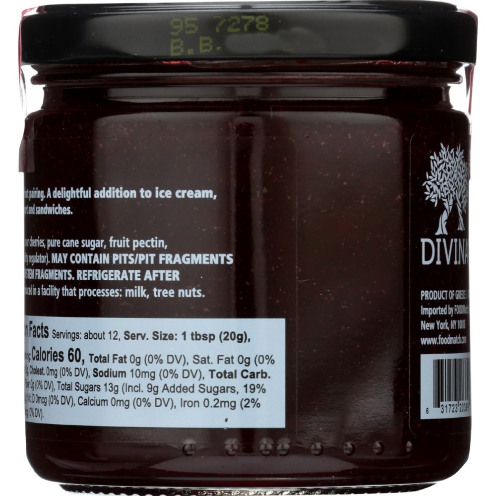 DIVINA: Sour Cherry Spread, 9 oz - SMART GREENS