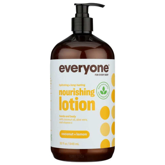 EO PRODUCTS Everyone 3-in-1 Coconut Plus Lemon Lotion 32oz bottle with pump and natural ingredients