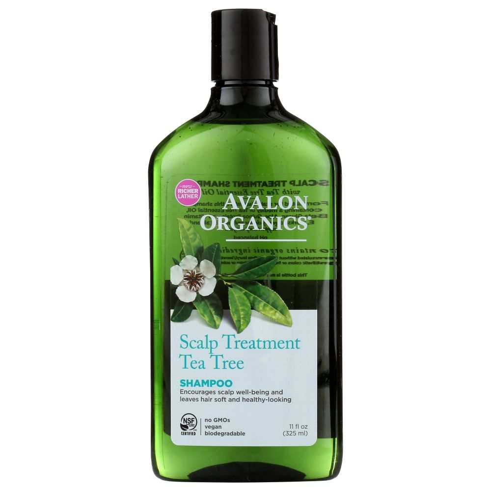 Avalon Organics Tea Tree Shampoo 11oz for scalp comfort and healthy hair