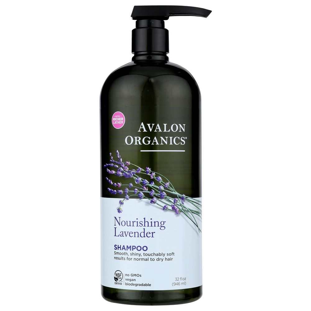 AVALON ORGANICS nourishing lavender shampoo 32 oz bottle with natural ingredients for soft, smooth hair