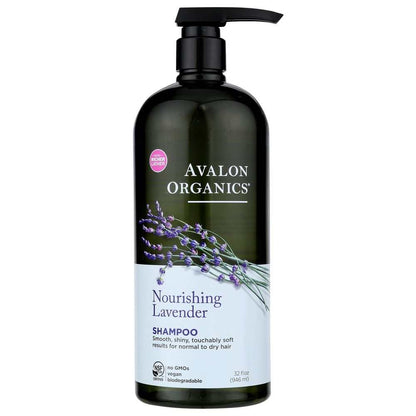 AVALON ORGANICS nourishing lavender shampoo 32 oz bottle with natural ingredients for soft, smooth hair